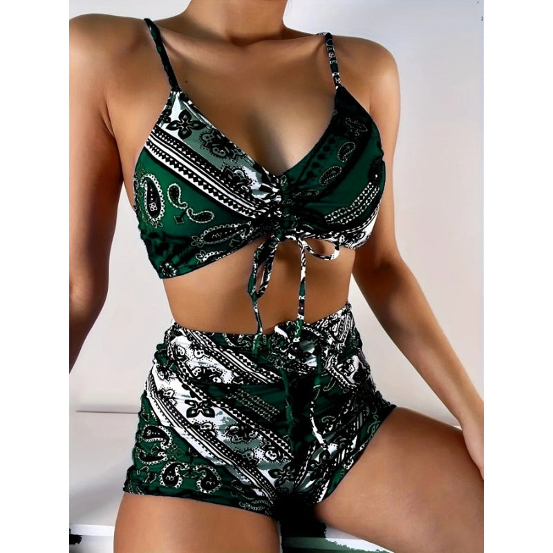 Wholesale Polyester Digital Printed Split Bikini
